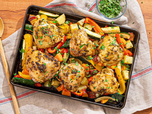One-Pan Lemon Herb Roasted Chicken and Veggies: One of our Classics