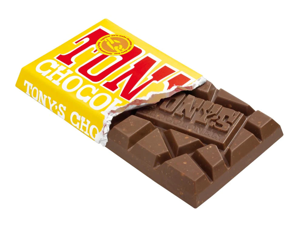 TONY'S CHOCOLONELY MILK CHOC, HONEY & ALMOND NOUGAT 180g