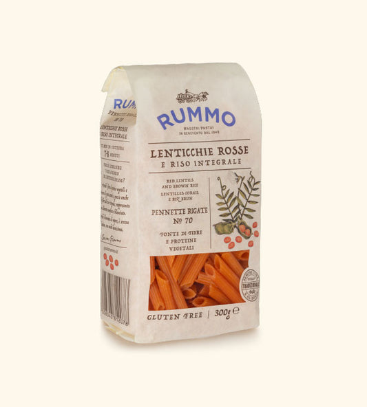 RUMMO PENNETTE RIGATE ALLE LENTICCHIE (RED LENTIL) N. 70 300g