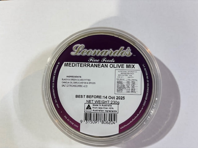 LEONARDO'S FINE FOODS MEDITERRANEAN OLIVE MIX 230g