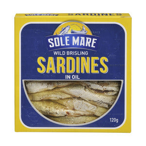 SOLE MARE WILD BRISLING SARDINES IN OIL 120g