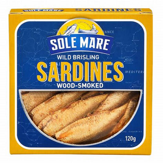 SOLE MARE WILD BRISLING SARDINES WOOK-SMOKED 120g
