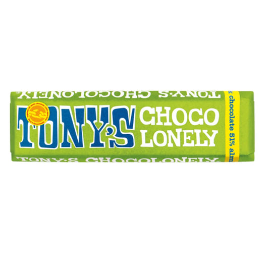 TONY'S CHOCOLONELY MINI ALMOND DARK CHOCOLATE BAR 47g