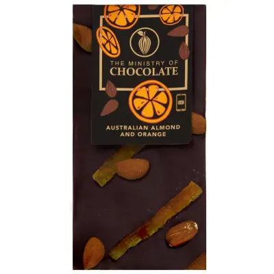 Ministry of Chocolate Australian Almond & Orange 100g